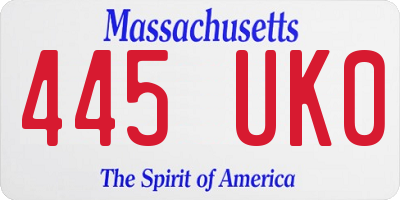 MA license plate 445UK0
