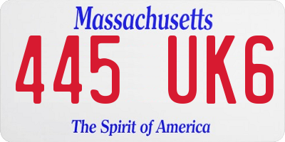 MA license plate 445UK6
