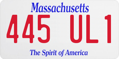 MA license plate 445UL1