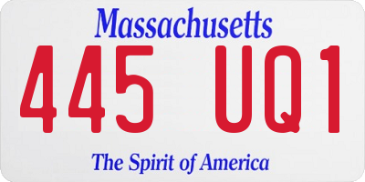 MA license plate 445UQ1