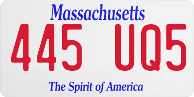 MA license plate 445UQ5