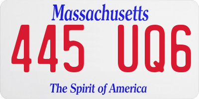 MA license plate 445UQ6