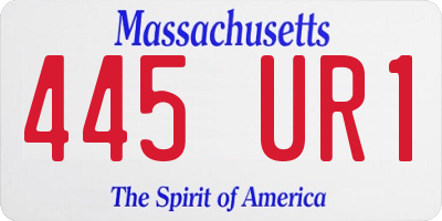 MA license plate 445UR1