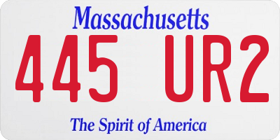 MA license plate 445UR2