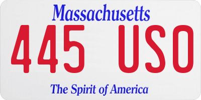 MA license plate 445US0