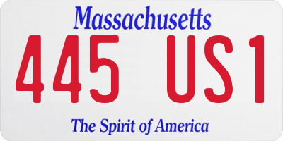 MA license plate 445US1