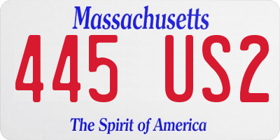 MA license plate 445US2