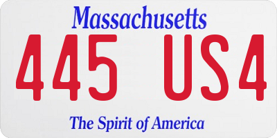 MA license plate 445US4