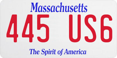 MA license plate 445US6