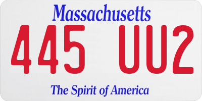 MA license plate 445UU2