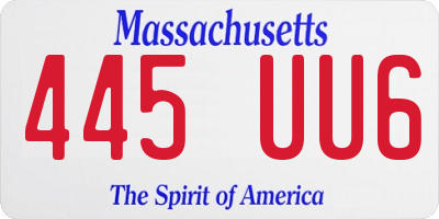 MA license plate 445UU6