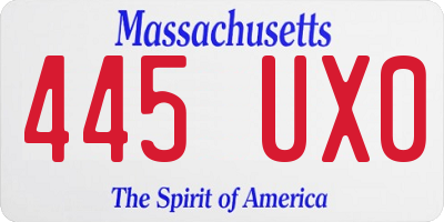MA license plate 445UX0