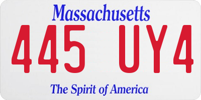 MA license plate 445UY4