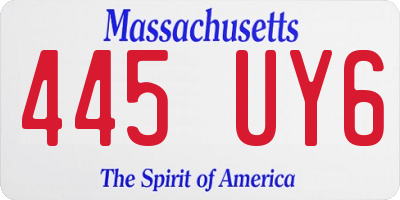 MA license plate 445UY6