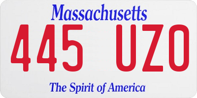 MA license plate 445UZ0