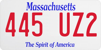 MA license plate 445UZ2