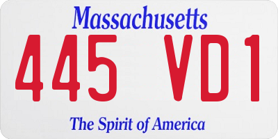 MA license plate 445VD1
