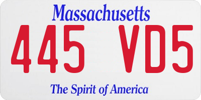 MA license plate 445VD5