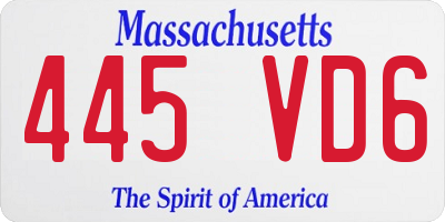 MA license plate 445VD6
