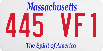 MA license plate 445VF1