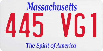 MA license plate 445VG1