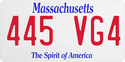 MA license plate 445VG4