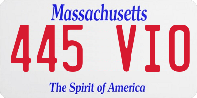 MA license plate 445VI0
