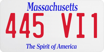 MA license plate 445VI1