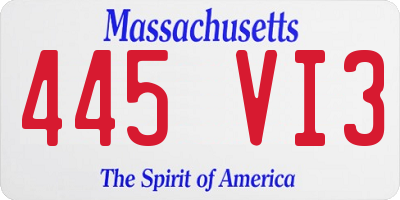MA license plate 445VI3