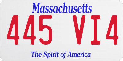 MA license plate 445VI4