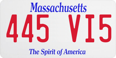 MA license plate 445VI5