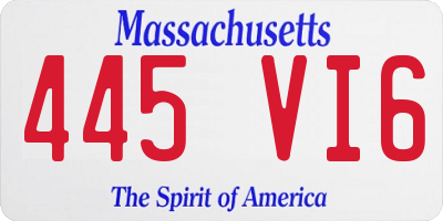 MA license plate 445VI6