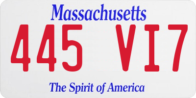 MA license plate 445VI7
