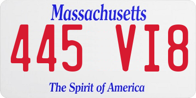 MA license plate 445VI8
