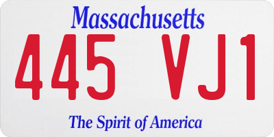 MA license plate 445VJ1