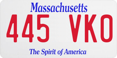 MA license plate 445VK0