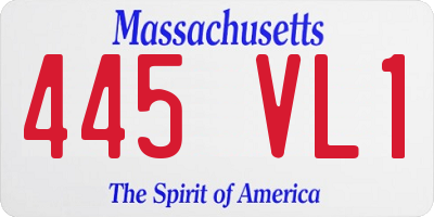 MA license plate 445VL1