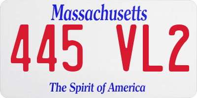 MA license plate 445VL2