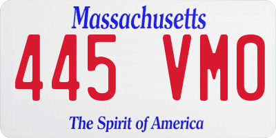 MA license plate 445VM0