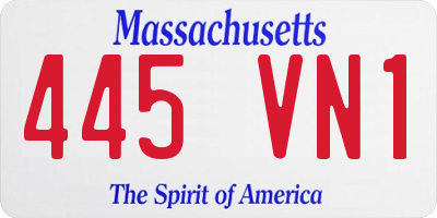MA license plate 445VN1