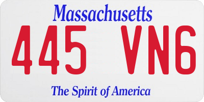 MA license plate 445VN6