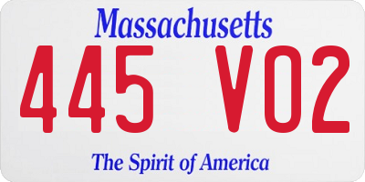 MA license plate 445VO2
