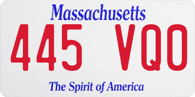 MA license plate 445VQ0