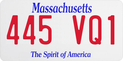 MA license plate 445VQ1