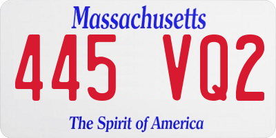 MA license plate 445VQ2