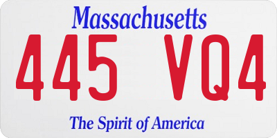 MA license plate 445VQ4