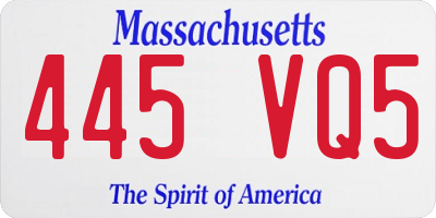 MA license plate 445VQ5