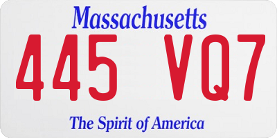 MA license plate 445VQ7