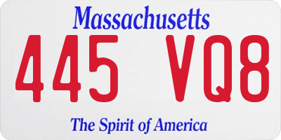 MA license plate 445VQ8