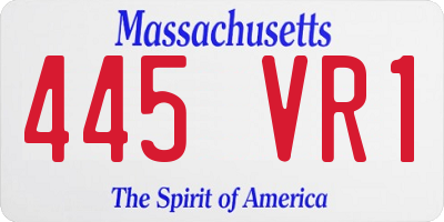 MA license plate 445VR1
